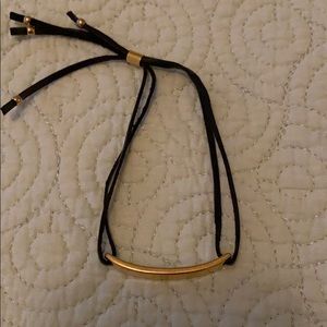 JCREW gold and black leather bracelet